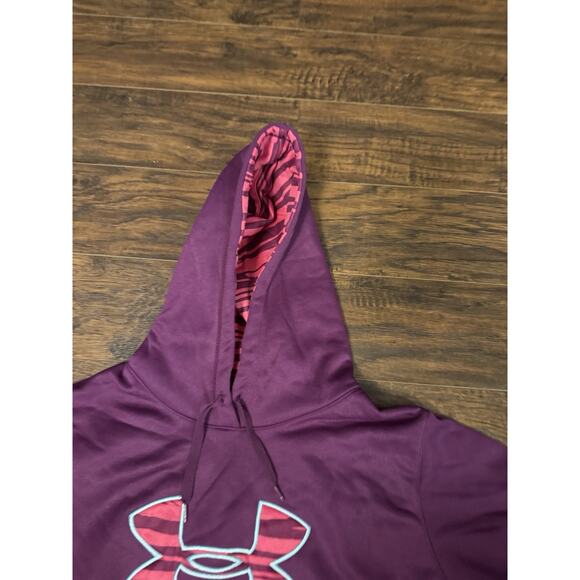 Under Armour Purple Women’s Long Sleeve Pullover Hoodie Sz:L - Picture 4 of 7